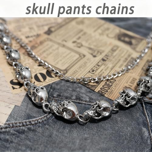 image for Geguosen Pants Chain for Men Women,Wallet Chain Skull Belt Chains for 