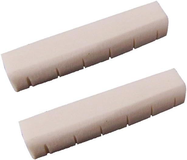 Musiclily Guitar Slotted Bone Nut 43mm x 6mm x 9mm for Acoustic or Les Paul Guitar Replacement (Pack of 2) : Musical Instruments