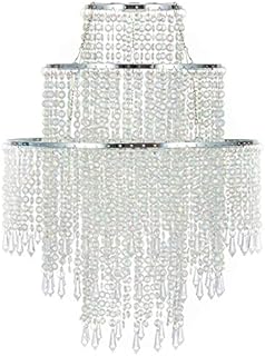 Waneway Chandelier Light Shade for Ceiling Pendant Light, Easy Fit Crystal Lamp Shade Lampshade for Bedroom, Living Room, Hallway, Wedding or Party Decoration, Diameter 32 cm, 3 Tiers, Clear