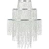 Waneway Chandelier Crystal Lampshade For Pendant Light, Ceiling Light Shade With Acrylic Jewels Droplets For Bedroom Living Room Hallway Wedding Or Party Diameter 32 Cm Gold - View #2
