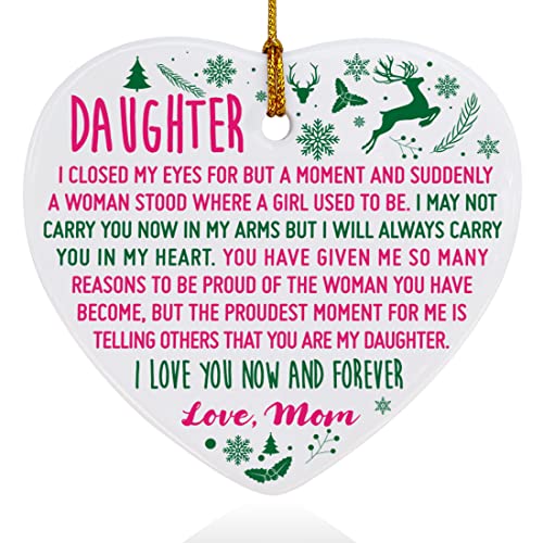 Daughter Gift Ornament with Gold Accent
