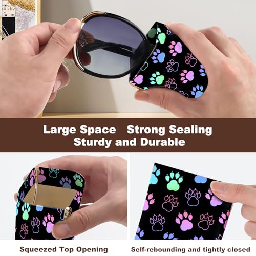 Image of Anikathy 2Pcs Sunglass Eyeglass Glasses Case Soft PU Leather with Cleaning Cloth Cute Glasses Pouch Bag for Men Women Girs