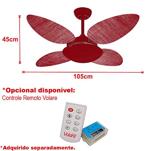 Ventilador De Teto 4 Pás Platinum Pétalo Palmae Tabaco 127v Volare Volare 110v Escovado