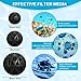 Cunno 200 Pcs Bio Balls Pond Filter Media Black Aquarium Bio Media with Sponge 50 Pieces Each for 0.6 Inch and 1.5 Inch, 100 Pieces for 1 Inch for Fish Tank Aquarium Pond Filter Media