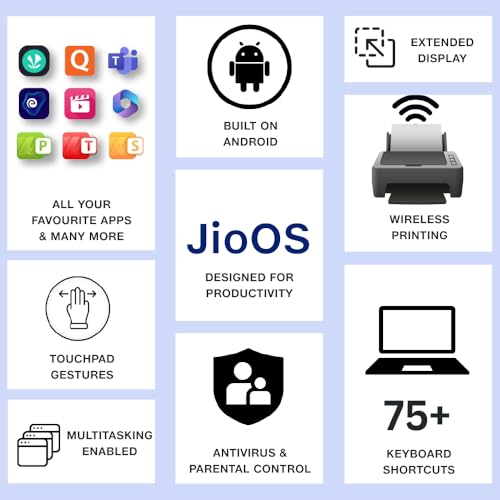 JioBook 11 with Lifetime Office | Android 4G Laptop Mediatek 8788 (JioOS) | Octa-core | 4GB RAM | 64 eMMC Storage | Thin and Light Laptop (11.6 inch, 990 Grams) | Dual Band WiFi + SIM | Blue view 2