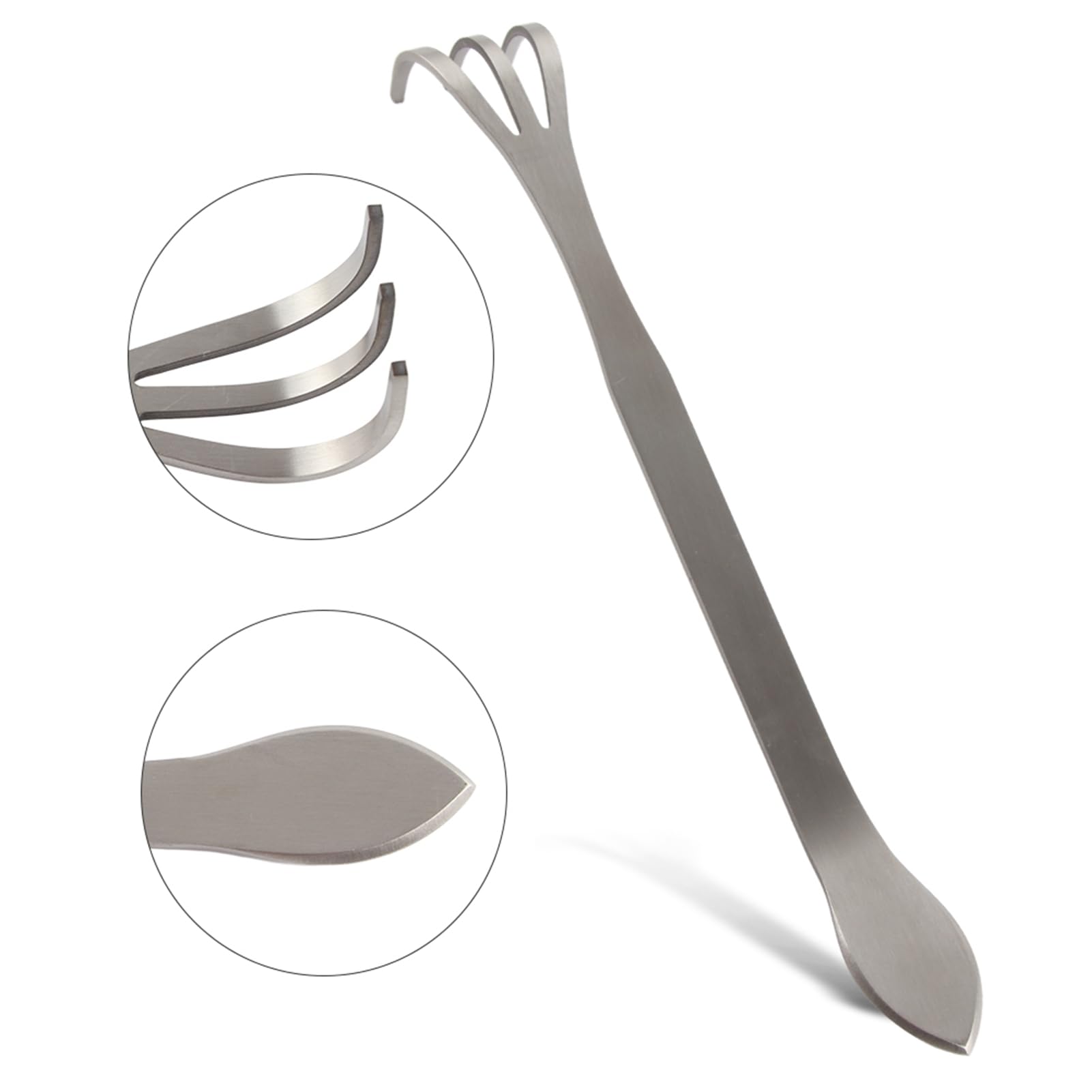 yaogohua 24CM Stainless Steel 3 Tines Plants Pot Rake Gardening Cultivator Soil Farming Tools