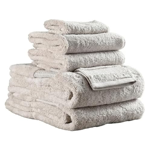 Delilah Home Turkish Cotton Bath Towels - Soft and Absorbent, 100% Organic, 700 GSM Thick Weave, Gentle for Sensitive Skin - 6-Piece(2 Large Bath Sheets, 2 washcloths, 2 Hand) Bathroom Towel Set