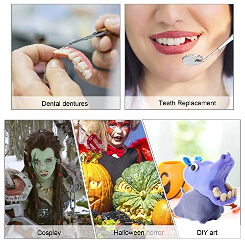 Dental Acrylic Resin Denture False Teeth A2 T6 Synthetic Polymer Resin Fake Teeth For Dental Materials, Halloween, Diy (28 Pcs/Set) #TOP5