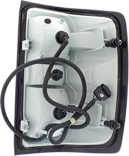 Evan Fischer Tail Light Compatible With 2014-2015 Chevrolet Silverado 1500 And 2015 Silverado 3500 Hd Clear & Red Lens Halogen With Bulbs Driver Side #TOP3