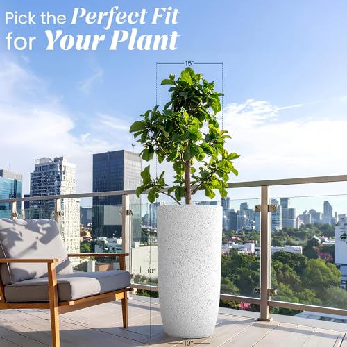 Image of YUCCABE ITALIA FOXB TPC 30 INCH Pots for Plants Highly Durable Polymers Lightweight Indoor Outdoor Plant Pots, Flower Pot Gamla Tree Planter Container Planters for Living Room, Balcony, Garden
