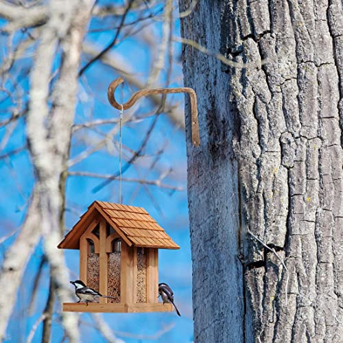 2 Pack 6 Inch Premium Decorative Metal Iron Wall Hook, Rustic Plant Hanger, Indoor Outdoor Gardening Bracket Hook, For Planters, Bird Feeders, Lanterns, Wind Chimes, By Right+Left (Coffee) #TOP6