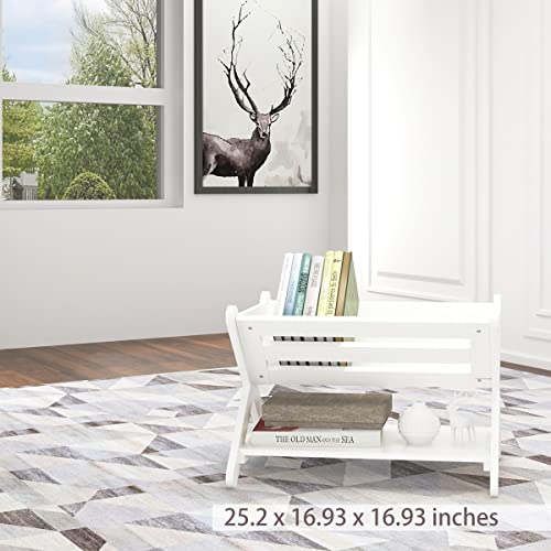 Utex Kids' Book Caddy With Shelf, Kids Bookcase Storage With Shelf, Kids Book Storage Organizer For Toddlers, Kids, White (White) #TOP4