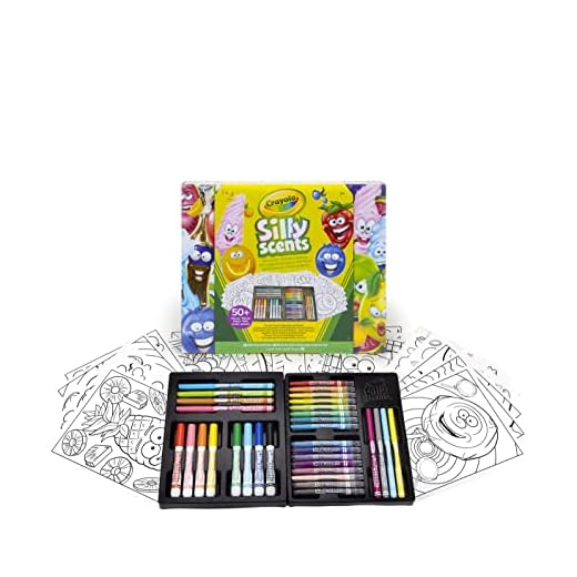 Crayola Scents-04-0015-E-001Mini Coffret Artistique de feutres et Crayons parfumés Silly Scents