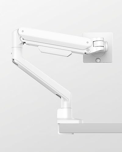 monTEK Deluxe Monitor Arm for 17 to 40 Inch Curved Screens with Cable Management Aluminum Fully Adjustable Single Monitor Arm with Clamp/Grommet, Quick Release Plate,75x75/100x100 VESA
