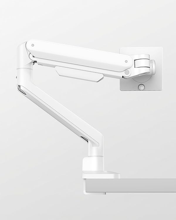 monTEK Deluxe Monitor Arm for 17 to 40 Inch Curved Screens with Cable Management Aluminum Fully Adjustable Single Monitor Arm with Clamp/Grommet, Quick Release Plate,75x75/100x100 VESA