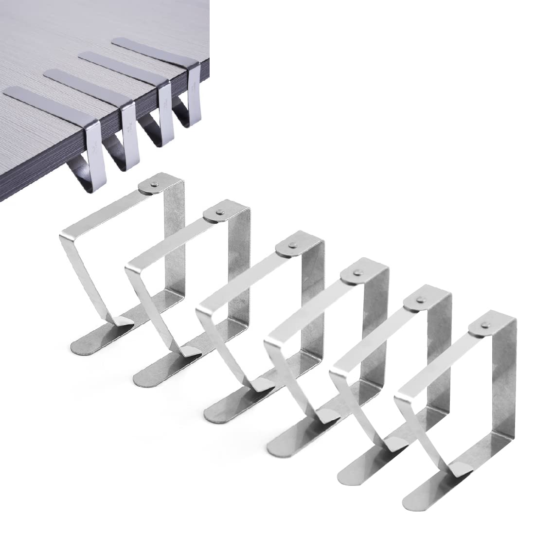 6 Clip Ferma Tovaglia In Acciaio Inox - Grandi 8x7cm, Per Picnic, Feste E Tavoli All'Aperto - Foto 8