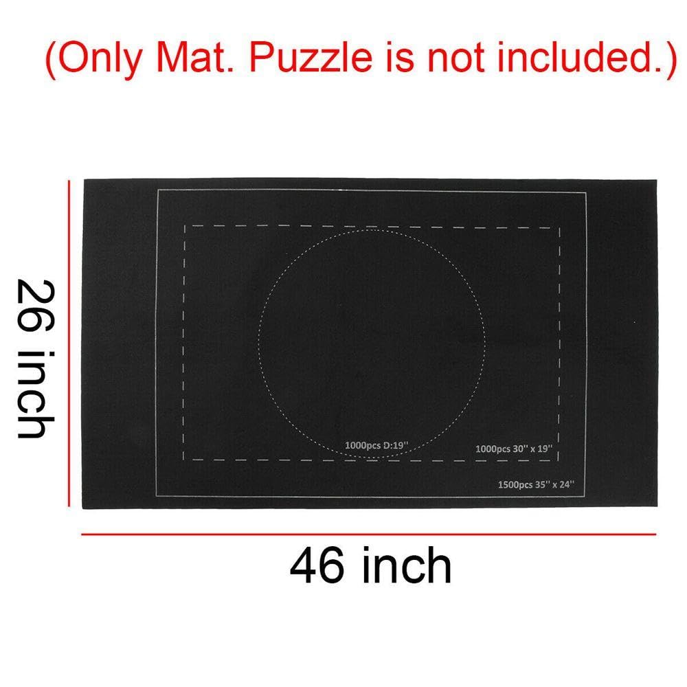 Mata do puzzli, 1500 elementów, dywan puzzli, puzzle podłogowe, czarna mata filcowa, maty do zwijania
