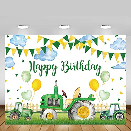 MEHOFOND 7x5ft Trattore Verde Ragazzo Sfondo di