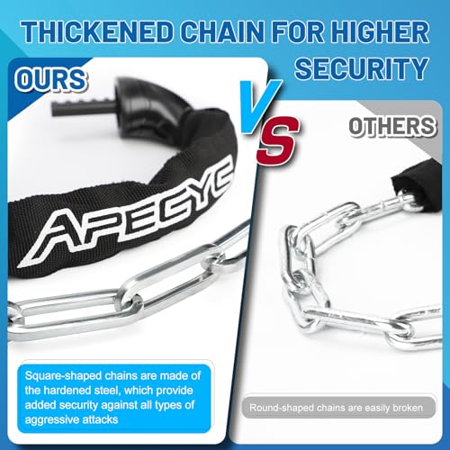 Image of APECYC Bike Lock, 3 /4 /5 /6FT Heavy Duty Anti Theft 5-Digit Combo Chain Lock | Resettable Combination Bicycle Lock, Keyless and Long Security Chain Lock for E-bike, Scooter, Bike Rack, Commuting & Outdoor