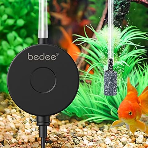 Suction Cup Aquarium Air Pump Aerator Pump: Upgraded Silent Mini Piezo Air Pump for Fish Tank, Energy Saving Fish Tank Aquarium Bubbler with Check Valve, Bubble Stone, Air Tube for 15Gal Fish Tank, 1W Cover