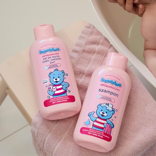 Bambino Szampon dla Niemowląt od 1. Dnia Życia 400 ml – Hipoalergiczny, Delikatny, Nawilżający