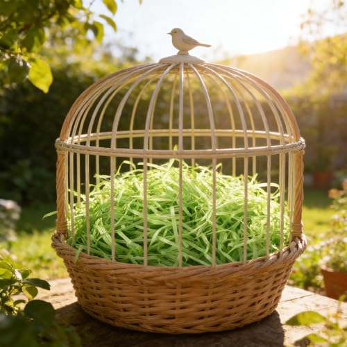 Ostergras,FüLlmaterial,Osternest Gras Grün FüR Ostern,Papier FüLlung Geschreddertes Grass Oster Deko Geschenk,Geschreddertes Papier Raffia FüR Osternester,FüR Geschenkbox KöRbe Dekoration (200g)