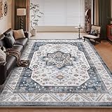 RUGMRZ Alfombras De Área Lavables BLU Grigio 120x160CM, Fiori retrò for Tatami Habitación Juvenil Pie De Cama