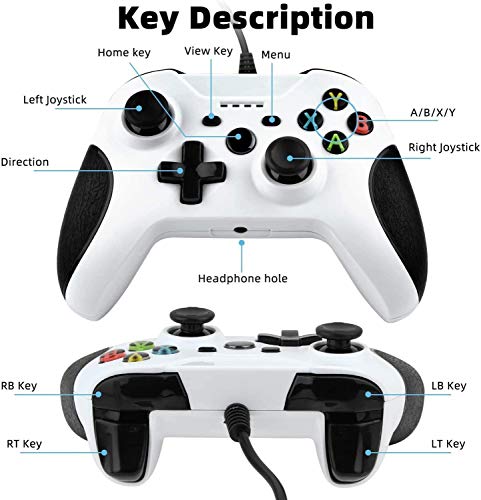 xuelili Controle com fio para Xbox one, controle do Xbox One com fio com vibração dupla e design ava