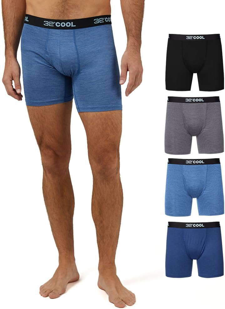 COOL Mens 4-PACK Quick Dry Performance Boxer Brief With Comfort Elastic Waistband