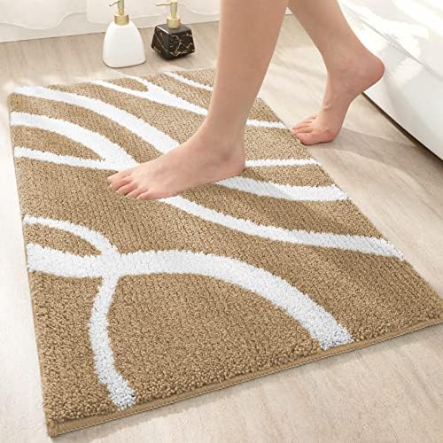 DEXI Non Slip Bath Mat 40 x 60 cm,Super Soft Bathroom Mat,Extra Water Absorbent,Machine Washable Dry Fast Bath Rug for Tub,Bathroom and Shower,Dark Grey