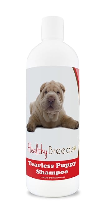 Healthy Breeds Puppy Shampoo and Conditioner Tear Free for Chinese Shar Pei - Over 25 Breeds - Flea and Tick Product Safe - Help Dry Skin - 16 oz