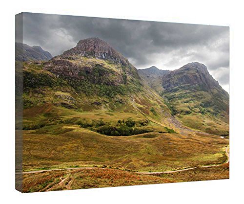 Impression sur toile route de vallée tableau mural encadré bois déco nature 40x50