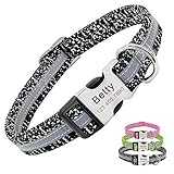 ▶ Reflektierendes Hundehalsband – Mit reflektierendem Streifen, der dafür sorgt, dass der Hund nachts von nähernden Fahrzeugen gesehen wird. Dieses Halsband ist aus superfaserigem Material, das leicht, weich und nicht leicht zu knacken ist.