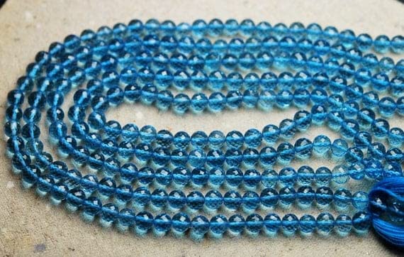 Topaze Swiss Blue 5mm rang de perles naturelles taillées pour fabriquer un cadeau unique