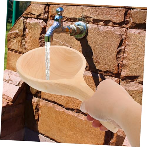 Pala de agua de madera para evitar plásticos al servir líquidos y alimentos secos 5