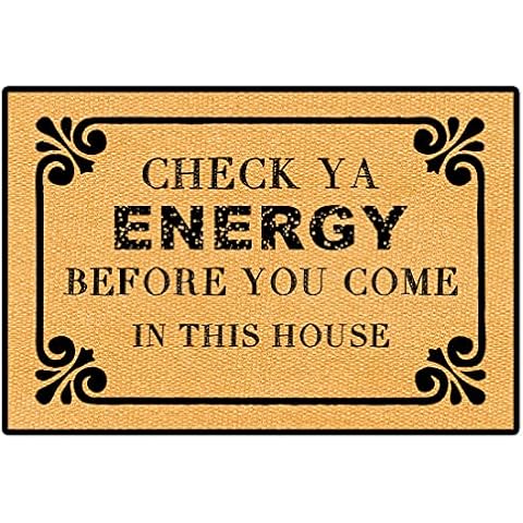 Accssoey Welcome Doormat,Check You Doormat Door Mat Rubber Non-Slip Entrance Doormat Floor Mat Funny Home Decor Indoor Mat 23.6"(L) x 15.7"(W),3/16" Thickness Cover