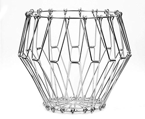Storage Basket Multivariate Fruit Basket Bowl Countertop Deformable Stainless Steel Fruit Storage Basket Wire Bowl Multipurpose for kitchen Living room bathroom room Dining Room Bedroom or Coffee Shop
