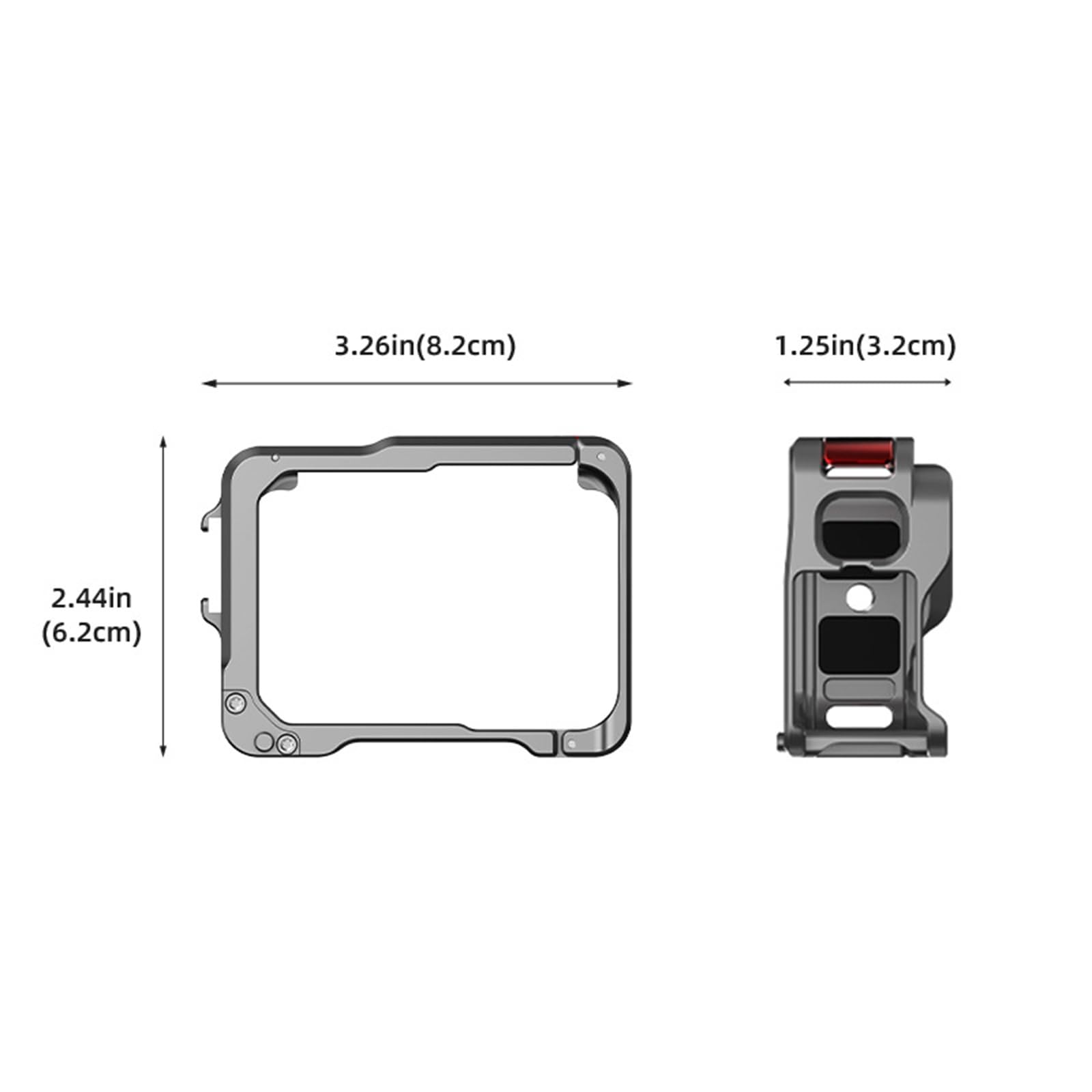Cadre de protection en métal avec connecteur d'extension Cold Shoe et installation rapide pour 2 caméras d'action, boîtier de protection rabattable