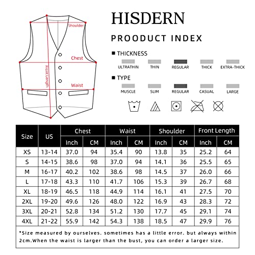 Hisdern Suit Vest For Men Buisiness Formal Cotton Plaid Dress Vest Lightweight Suit Vests Slim Fit Jacket Tuxedo Wedding Waistcoat For Men #TOP4