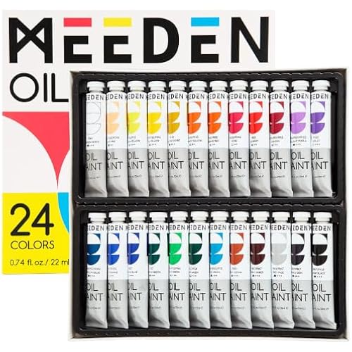 MEEDEN Oil Paint Set, Non-Toxic 24 x 22ml/0.74oz Oil Paints for Canvas Painting
