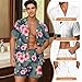 Liuqpwys Hibiscus Palm His and Hers Matching Pajamas Set Relaxed Fashion Button Down Loungewear Versatile Short Sleeve Warm Weather Pajamas for Men and Women Casual Wear