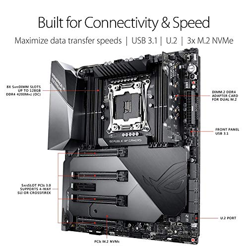 Image of ASUS ROG RAMPAGE VI EXTREME LGA2066 DDR4 M.2 U.2 X299 EATX Motherboard with onboard 802.11AD WiGig Wi-Fi USB 3.1