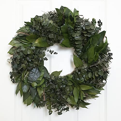 ANDALUCA 20 Preserved Real Natural Eucalyptus Wreath (Mixed)