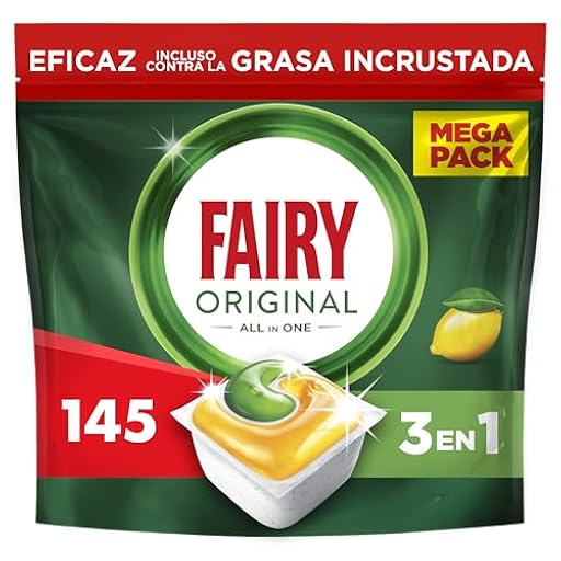 Fairy Original Todo En Uno Cápsulas De Lavavajillas, Limón, 5 x 29 Cápsulas, Efectivas Incluso En La Grasa Reseca, El paquete puede variar | Ya disponible en tu tienda friki favorita! En mundofriki.es!