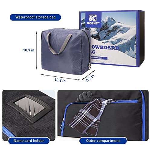 Froskey Snowboard Bag Fits For 165Cm Snowboard Or 165Cm 2-Piece Skis, 12Mm Padded Snowboard Bag For Air Travel, Waterproof Snowboard Travel Bags For Flying #TOP5