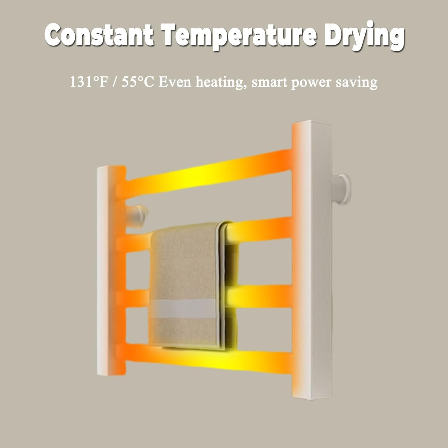 Smart Heated Towel Rack - 80W Wall-Mounted Radiator with 4 Bars 55°C Constant Temperature for Safe Efficient Drying - Ideal Bathroom Accessory to Prevent Burns