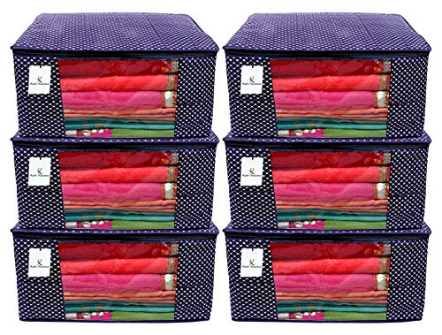 Kuber Industries Hathkadi 6 Piece Cotton Saree Cover, Blue (B07HJLN4SP) Amazon Price History, Amazon Price Tracker