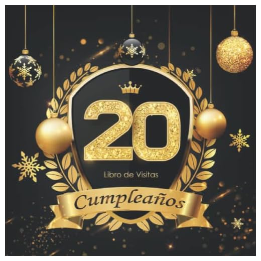 Libro de Visitas 20 Cumpleaños: felicitaciones y fotos de los invitados | fiesta cumpleaños 20 años | para hombres y mujeres | Negros y Dorados