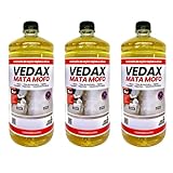 Kit 3 Mata Mofo Vedax 1L Antimofo Guarda Roupa Parede Banheiro Anti Bolor Armário Madeira Rejunte