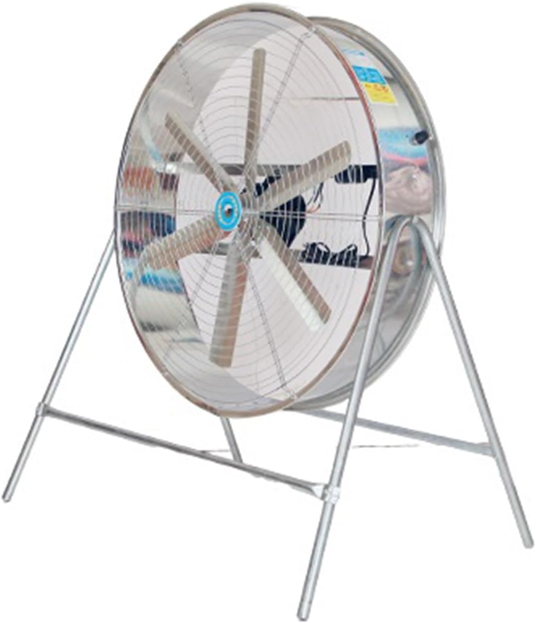 Débit d'air élevé de 16 000 m³/h : ventilateur de sol industriel robuste – Moteur puissant de 500 W, inclinaison réglable, boîtier en acier durable, lames en aluminium – pour entrepôt, usine, atelier